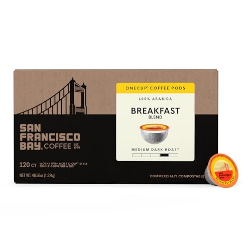 Image of San Francisco Bay K-Cup Coffee Pods, Breakfast Blend (120 ct), Medium Roast, Commercially Compostable Single-Serve Coffee Pods