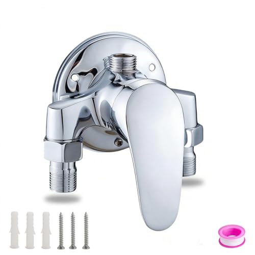 Rubinetto miscelatore per doccia, rubinetto doccia a parete, valvola miscelatore manuale per acqua fredda e calda, finitura cromata