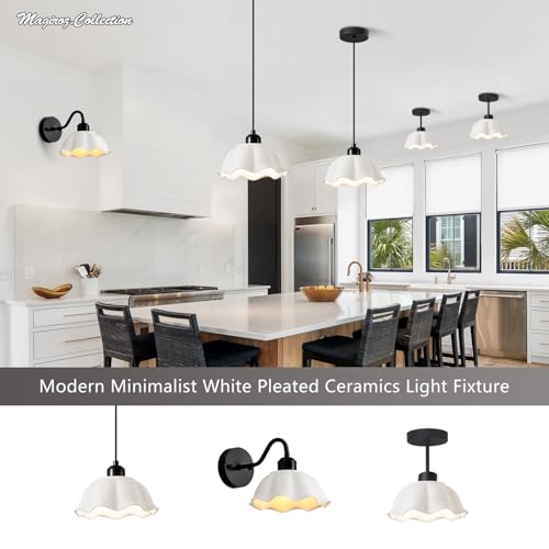 Image of Black Bathroom Wall Sconces Set of 2 Modern White Milk Glass Wall Light Fixtures Farmhouse Living Room Wall Mounted Lights Vintage Bedroom Hardwired Vanity Wall Lamps Set of Two MWL02-2BK