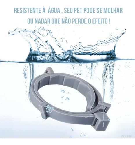 Coleira Antipulgas e Carrapatos para Cães e Gatos – Ajustável, Resistente à Água, Proteção 8 Meses,