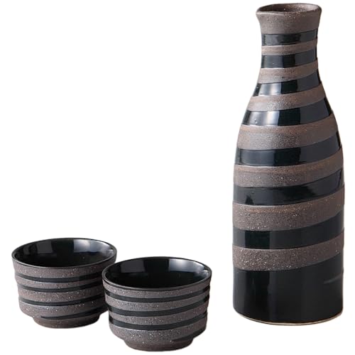 エールネット(Ale-net) 酒器 W6.5×D6.5×H17.9cm 黒渦 酒器揃 陶器 美濃焼 日本製