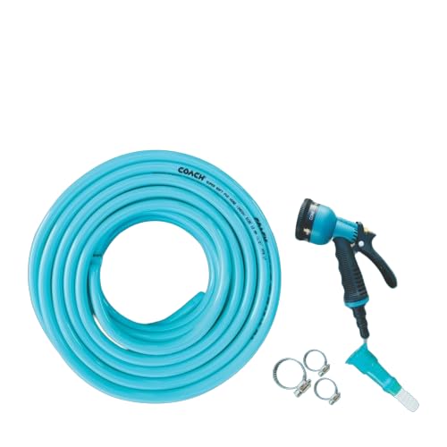 Coach Pipes 1/2(0.5 Inch) 12mm PVC Hose Pipes for Water | 30 Meter (98.4 Feet) Water Pipe for Garden Watering with 7 Mode Spray Gun, Connector, 3 Clamps | Light Weight, Durable and Flexible Hose (B0D66L4HDQ) Amazon Price History, Amazon Price Tracker