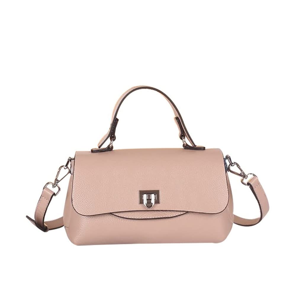 eLymwoo Women's Unique Shoulder Bags Hobo Handbags Genuine Leather Travel Bags With Cross-body Strap (Pink)