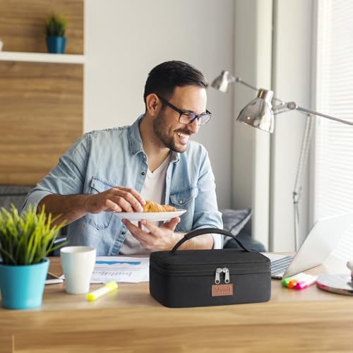 Miniatura 7 de Lifewit Bolsa Termica Porta Alimentos, Pequeña Bolsa Comida Trabajo Para Hombres Y Mujeres, Lancheira Termica, Nevera Portatil Tela, Lunch Bag Para Picnic, Trabajo, Oficina, Escuela, Negro, 4l