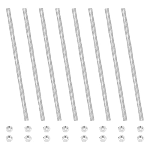 MISIQIMA 8 Pièces Tige Filetée M6, 100MM Tige Inox Filetée, Tiges Filetées Entièrement Fileté, avec 16 Écrous M6