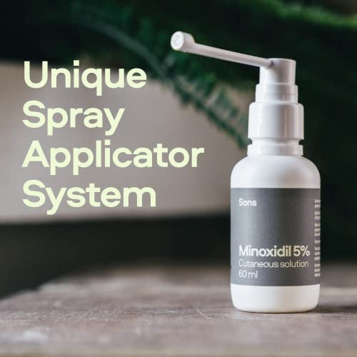 Sons Minoxidil 5% Cutaneous Solution, Hair Regrowth & Thickener Formula, For Hair Loss & Thinning in Men, Reactivates Shrunken Follicles, Precision Application System, 1 Month Supply - Image 3