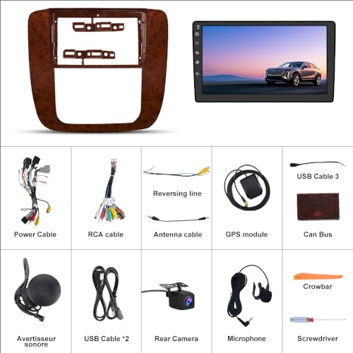 2G+64G Android 12 Car Radio Stereo for GMC Yukon Chevrolet Chevy Silverado Tahoe Suburban 2007-2012 with Wireless Carplay and Android Auto 9 inch Head Unit