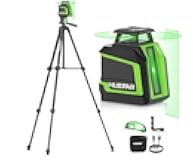 360° Laser Level with Tripod 60in, 82Ft - 165Ft Self Leveling Laser Level with Pulse Mode, 3 Brightness Levels Rechargeable Li-ion Battery Green Line Laser Leveler Tool for DIY Indoor Project