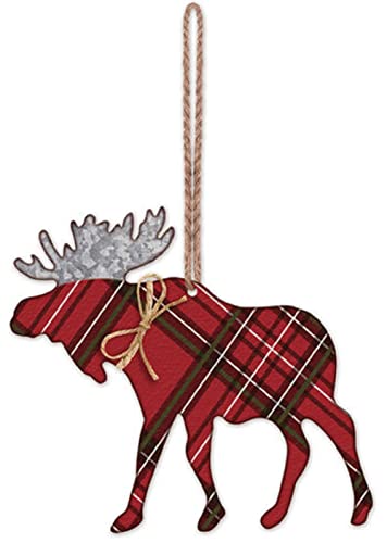 Sunset Vista Designs Plaid Moose Ornament, 7-inch...