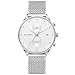Produktbild PAUL HEWITT Chronograph Herren oder Damen Chrono Line White Sand - Chronograph Edelstahl (Silber) mit Stoppuhr und Edelstahlarmband (Silber) für Männer oder Frauen, weißes Ziffernblatt