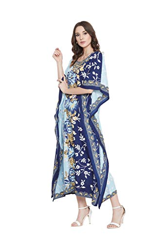 Image of Oussum Women Polyester Casual Long Plus Size Beach Caftan Cover Up Maxi Dress 1X-3X Summer Kaftan Dresses for Women