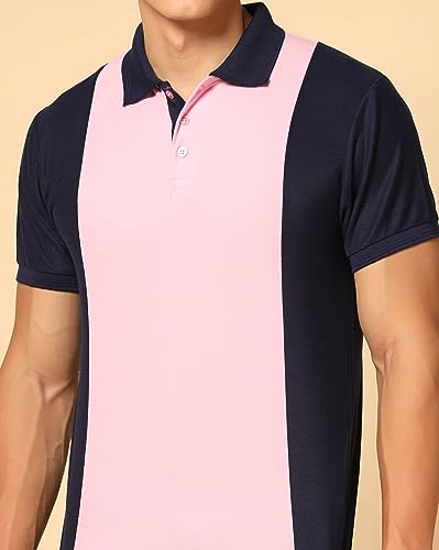 Image of INKKR Men's Solid Regular Fit T-Shirt (A10-POLO-FACTORY-PINK-XL A10-05