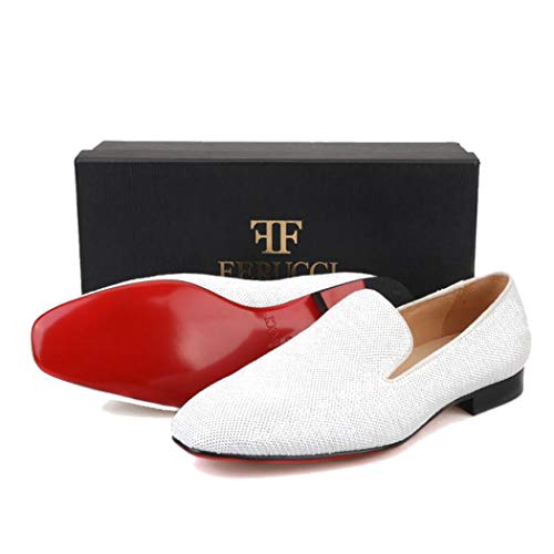FERUCCI Men White Sequins Slippers Loafers Flats3