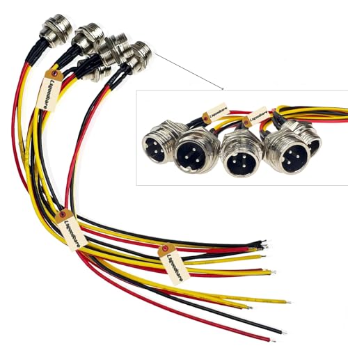 Lsgoodcare Kit 5 Conectores Aviation GX12-3pin Macho 12mm miniatura 5