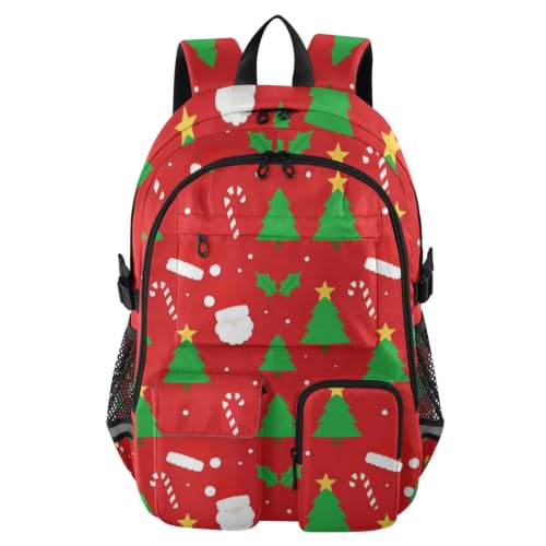 Mochila de viaje con estampado de Navidad y compartimento para ordenador de 17.5 pulgadas