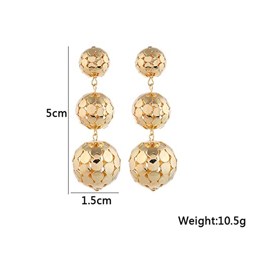 coadipress Disco Ball Earrings for Women Creative 60's or 70's Gold Silver Plated Disco Mirror Ball Earrings Costume Accessories for Halloween Party Personal Decoration3
