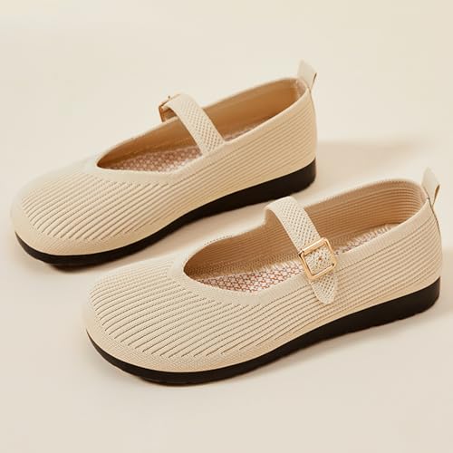landing craft Flats for Women Round Toe Barefoot Mary Jane Flats for Women Slip On Washable Casual Office Dressy Shoes4