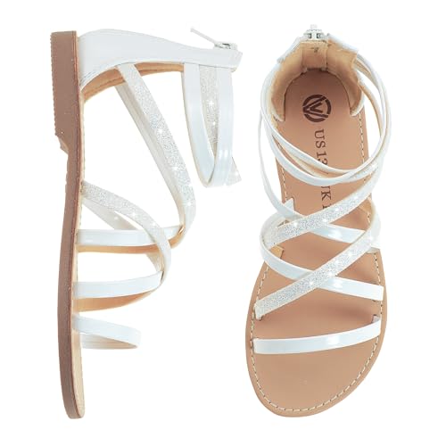 Vonair Girls Sandals Strappy Gladiator with Zipper Comfort Summer Shoes