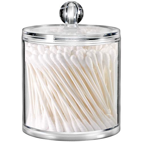 SheeChung Premium Quality Clear Plastic Storage Containers Bathroom Vanity Apothecary Jar Canister