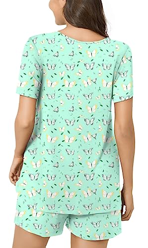 POPYOUNG Womens Pajama Sets Summer Short Sleeves 2 Piece Lounge Sleepwear Ladies Pjs Sets with Pockets3
