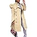 HANTONGHAO Trench lungo casual versatile in tinta unita da donna