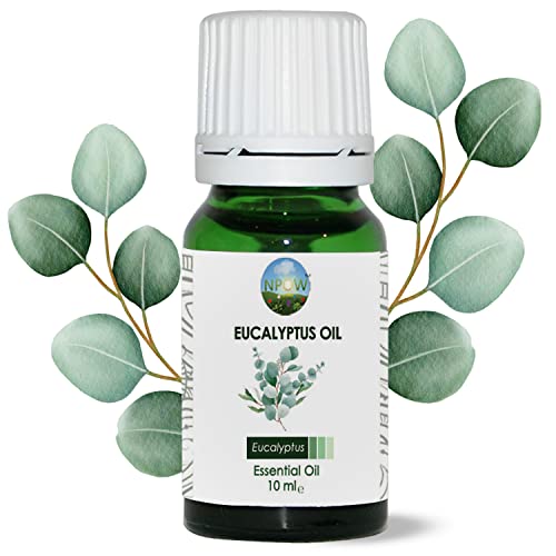 NPOW Eucalyptus Natural Essential Oils - 10ml Pure Essential Oils for Diffuser for Home Burners Aromatherapy & Skin Candle Fragrance Oil for Soy Wax & Soap Making Eucalyptus Oil Spray & Inhalers