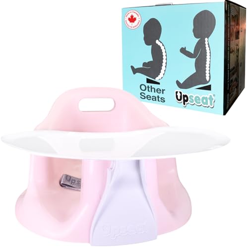 Image of Upseat Baby Floor Seat Booster Chair for Sitting Up with Removable Tray for Meals and Playtime, Developed with Physical Therapists for Safe and Healthy Hip Development and Posture (Pink)
