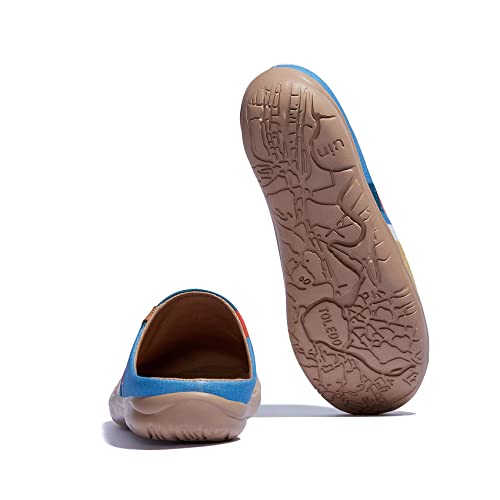 Image of UIN Slipper Woman Travel Art Painted Shoes Wide Toe Casual Home Slip On Mules Malaga