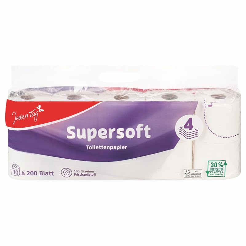 Jeden Tag Toilettenpapier 4-lagig, 10x200 Blatt