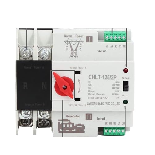 Commutateurs sélecteurs électriques 125A 220V double alimentation rail DIN