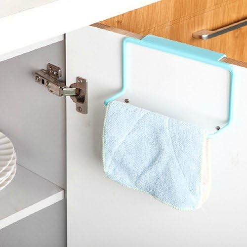 Miniatura 3 de Toallero de té para colgar sobre la puerta, soporte para colgar en la barra, organizador de rieles para baño, cocina, color azul