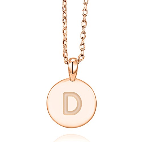 PAVOI 14K Rose Gold Plated Letter Necklace for Women | Gold Initial Necklace