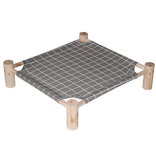 ETOPARS Cuccia Rialzata per Cani e Gatti, Lettino da Campeggio Portatile, Letto in Legno Antiscivolo Lavabile in Rete Traspirante per Estate