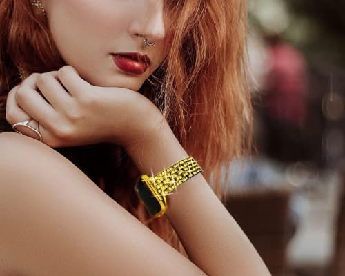 Image of Zitel Compatible with Apple Watch Band for Women Girls, Bling Rhinestone Metal Bands 40mm 41mm 42mm(Series 11 /10) 44mm 45mm 46mm Series 11 /10 /9 /8 /7 /6 /5 /4 /SE3 /SE2 /SE