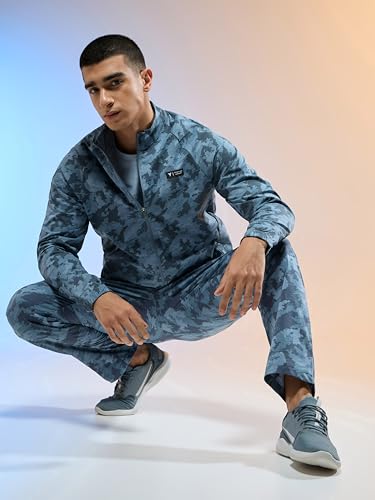 Image of TECHNOSPORT Men's Slim Fit Printed Regular Jacket With TS Flexi, SPF50+, Quick Dry for Regular Use