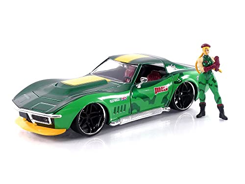 Coleccionables, Toy Street Fighter 1:24 1969 Chevrolet Corvette Stingray ZL1 y figura de cammy de 2.7 pulgadas, juguetes para niños y adultos