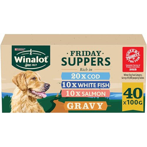 WINALOT Friday Suppers Mixed Variety Fish in Gravy Wet Dog Food 40x100g
