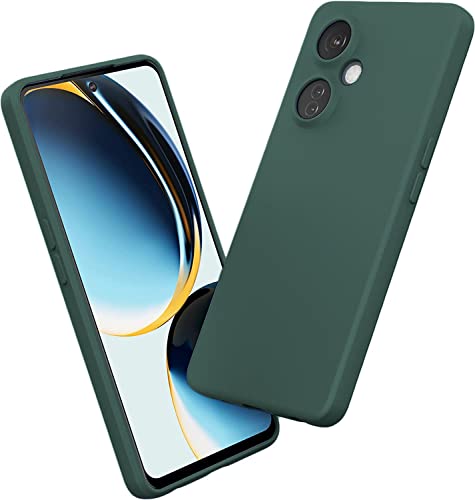 Image of DIZORO Microfiber Candy Case Compatible for Oneplus Nord CE3 Lite 5G Smooth Touch Cushion Liquid Soft Silicone Gel Rubber Phone Cases Non-Slip Full Body Protective Shockproof Back Cover - Forest Green