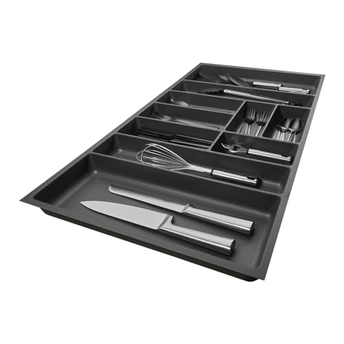 SO-BOX 3 Besteckkasten Breite 89,1 cm, Tiefe 47,3 cm mit anthraziter Kanvas-Struktur für 100er Schubladen von Nobilia ab August 2012 und weitere Küchen