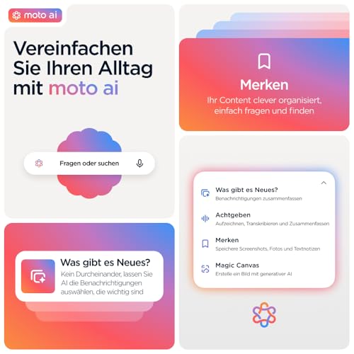 Motorola Edge 60 Fusion Smartphone (6,67“-Super-HD-Display, 50-MP-Kamera mit Moto AI, 8/256 GB, 5200 mAh, Android 15) Pantone Amazonite, inkl. Schutzcover + Handyhalter – speziell bei Amazon – Bild 3
