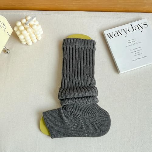 2 Pairs - Autumn and Winter Extended Pile Socks, Snow Boots Warm Long Calf Socks - Dark Gray2