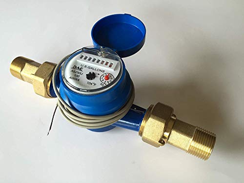 DAE AS250U-100P 1" Water Meter with Pulse Output, Measuring in Gallon + Coupling - Thumbnail 4