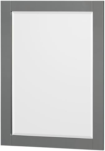 Wyndham Collection Sheffield 48 inch Single Bathroom Vanity in Dark Gray, White Carrara Marble Countertop, Undermount Square Sink, and 24 inch Mirror