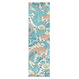 Lucky Cute Japanese Koi Fishes Skateboard Grip Tape Sheets Graphic Longboard Griptape Bubble Free...