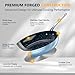 Nuwave 3-Piece 8”, 10”, 12” Forged Lightweight Frying Pan Set, G10 Healthy Duralon Blue Ceramic Ultra Non-Stick, Ergonomic Stay-Cool Handles, Induction-Ready & Works on All Cooktops