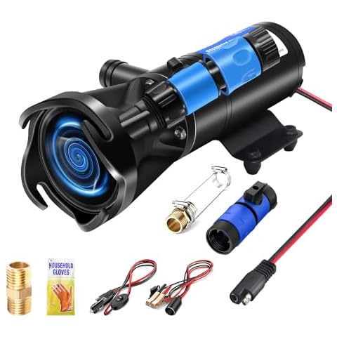 TDRSUPER RV Macerator Pump Quick Release Sewage Pump 12V 12GPM Portable Waste Water Pump for RV Boat Marine Motorhome Campers Cover