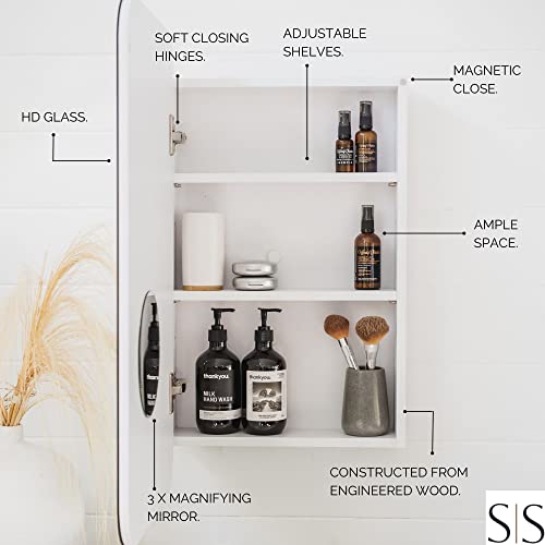 Medicine Cabinets For Bathroom With Mirror, Recessed Medicine Cabinet Or Surface Mounted Bathroom Mirror Cabinet With Storage - 16" X 29",Bathroom Medicine Cabinet With Mirror-Mirror Medicine Cabinet #TOP1