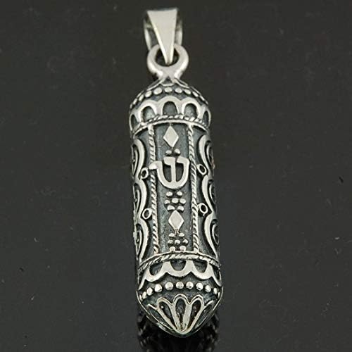 925 Sterling Silver Mezuzah Pendant Necklace - Unisex Judaica Jewelry Hypoallergenic - Religious Necklace with 18-Inch Chain Perfect Bar Bat Mitzvah Hanukkah Gift for Men Women - Image 4