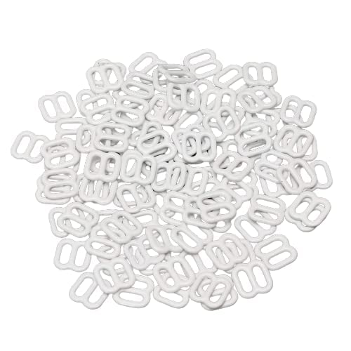 Bhavya Enterprises Plastic Lingerie Bra Strap Sliders Adjuster Hook Clips and Rings Set for Corset Garter Bikini Bra Underwear Lingerie Pack of -100 (10 mm, White)-picture-24