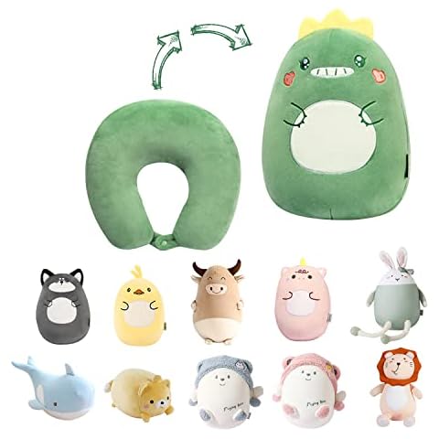 JOYRAVO Kids Travel Pillow with Cute Animals Cover